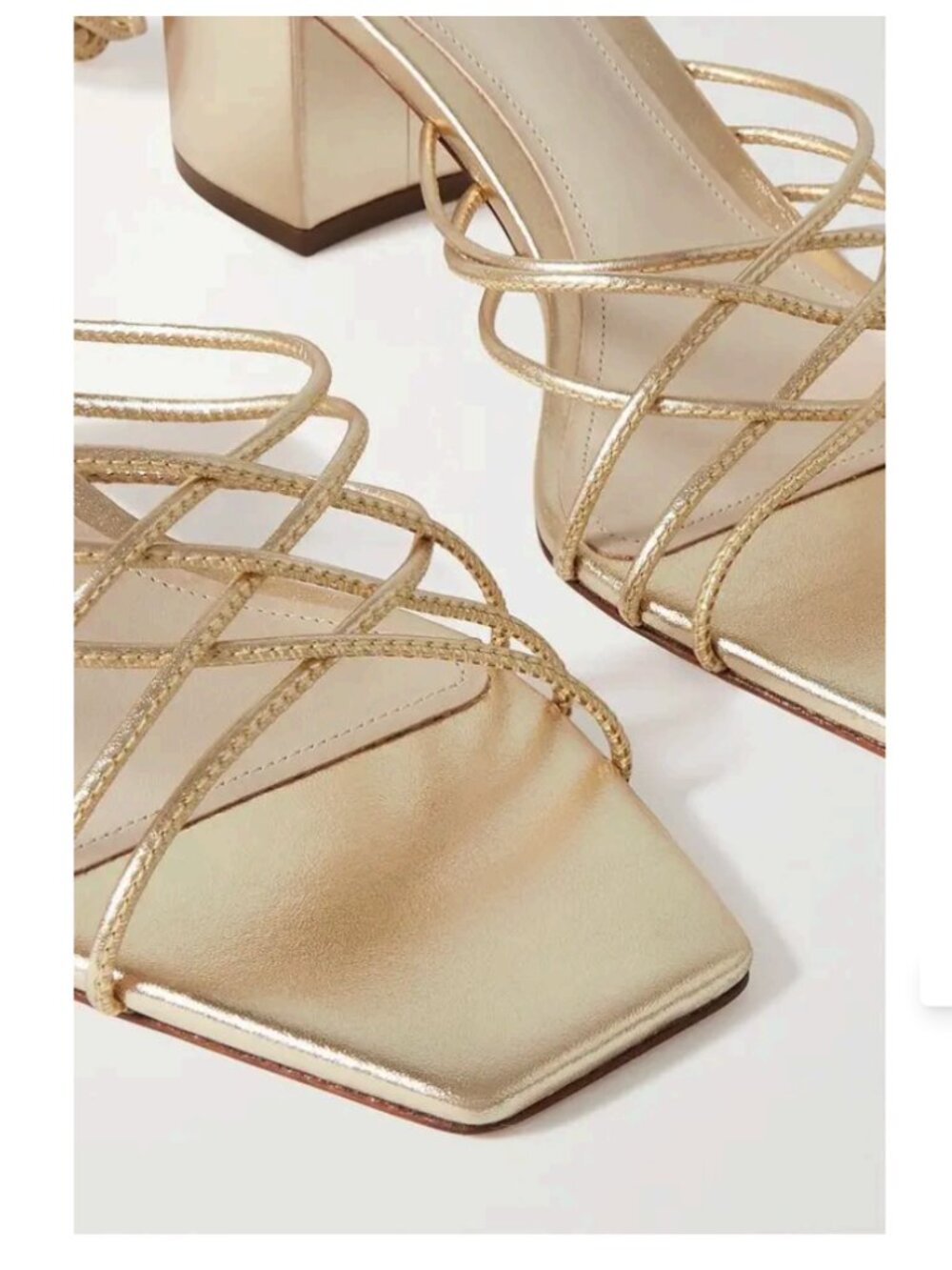 PORTE & PAIRE Metallic Leather Sandals Size 9 - Picture 4 of 13